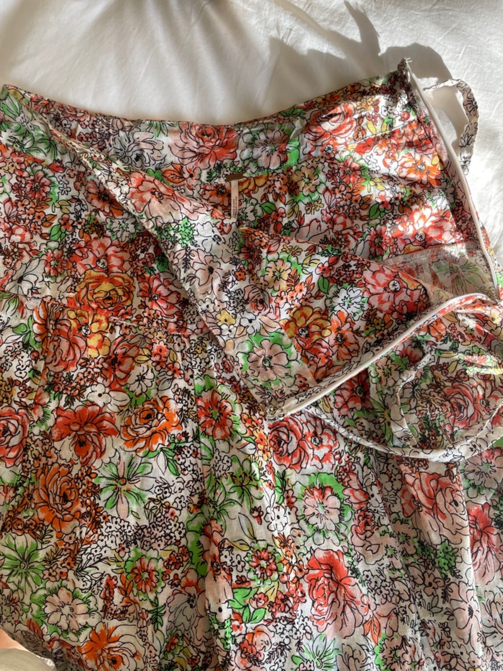 FREE PEOPLE Super Wide Leg floral cotton high waist pants - Picture 6 of 7